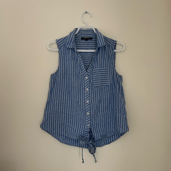 Papermoon Blue Striped Tank Top - Picture 1 of 5